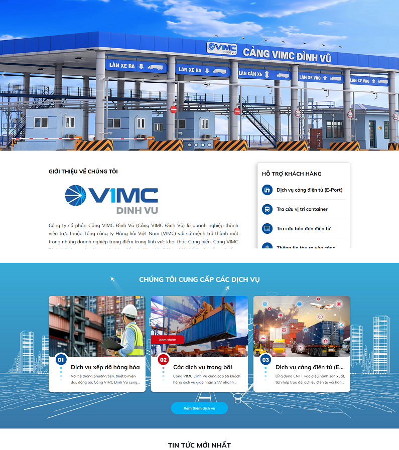 Website cảng VIMC Đình Vũ 